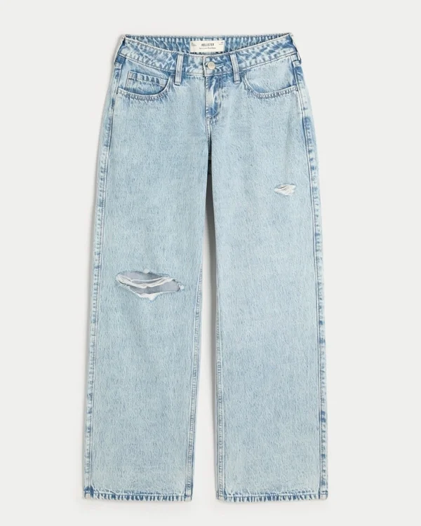 Curvy Low-Rise Ripped Light Wash Baggy Jeans Curvy Low-Rise Ripped Light Wash Baggy Jeans