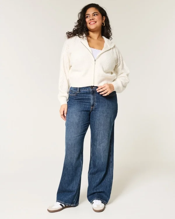 Curvy Mid-Rise Dark Wash Baggy Jeans Curvy Mid-Rise Dark Wash Baggy Jeans