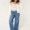 Curvy Mid-Rise Medium Wash Baggy Jeans