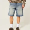 Dark Wash Baggy Denim Shorts