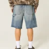 Dark Wash Baggy Denim Shorts