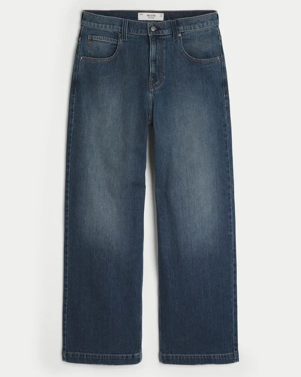 Dark Wash Logo Embroidery Super Baggy Jeans Dark Wash Logo Embroidery Super Baggy Jeans