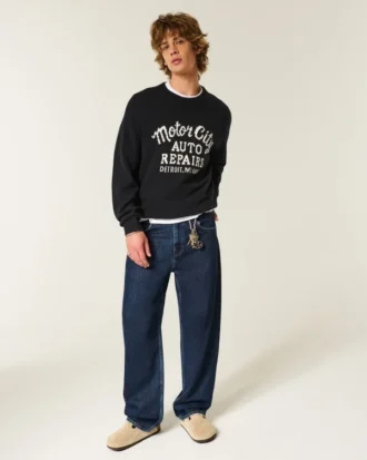 Dark Wash Skater Baggy Jeans