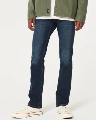 Dark Wash Slim Straight Jeans