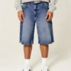 Dark Wash Super Baggy Denim Shorts