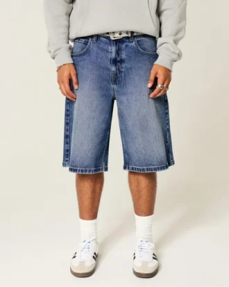 Dark Wash Super Baggy Denim Shorts