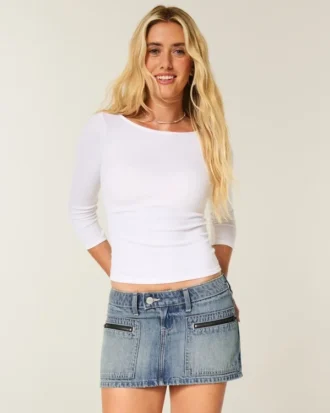 Denim Micro Mini Skort