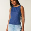 Denim Open-Back Top Denim Open-Back Top