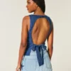 Denim Open-Back Top Denim Open-Back Top