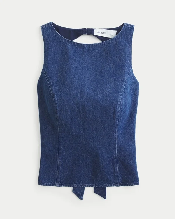 Denim Open-Back Top Denim Open-Back Top