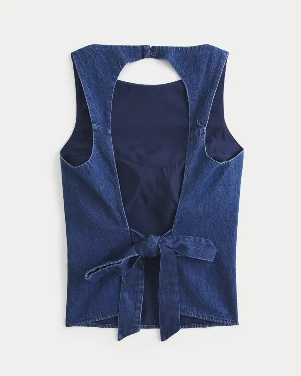 Denim Open-Back Top Denim Open-Back Top
