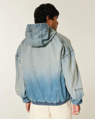Denim Zip-Up Skater Jacket