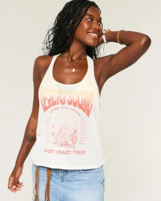 Desert Sound Graphic Braided Racerback Tank