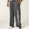 Double Flame Graphic Super Baggy Sweatpants