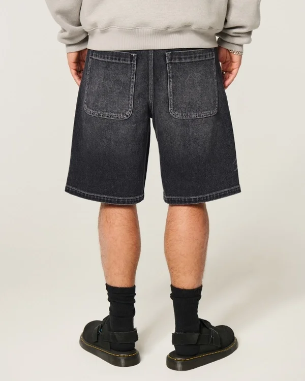 Double-Graphic Baggy Denim Shorts Double-Graphic Baggy Denim Shorts