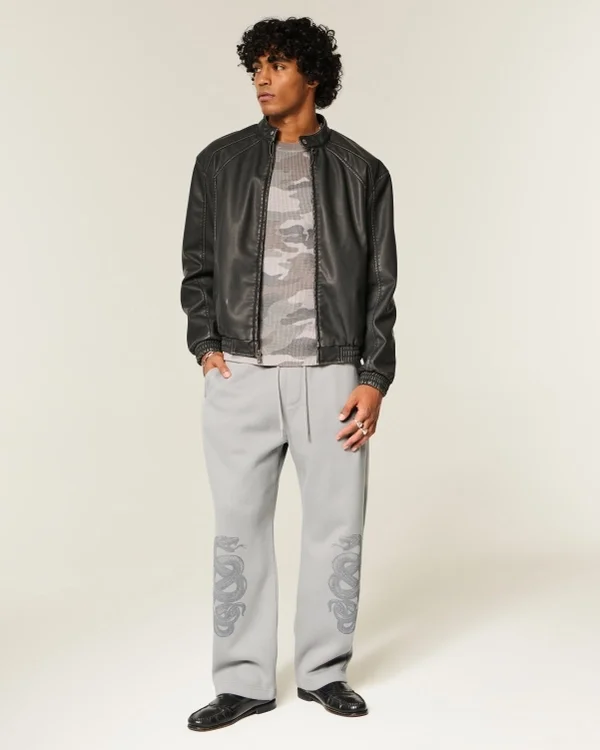 Double Snake Graphic Baggy Sweatpants Double Snake Graphic Baggy Sweatpants