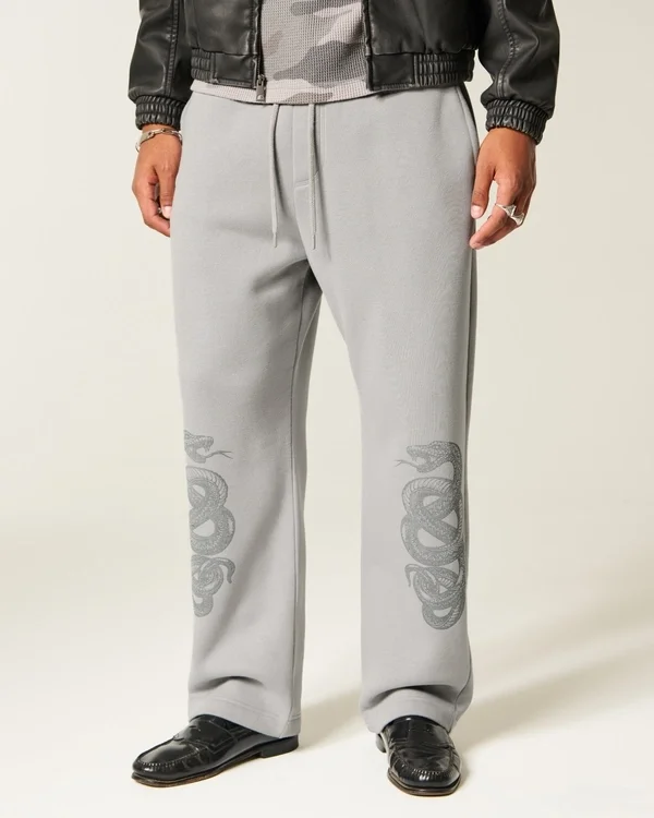Double Snake Graphic Baggy Sweatpants Double Snake Graphic Baggy Sweatpants