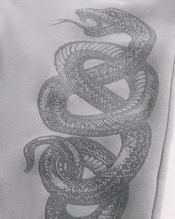 Double Snake Graphic Baggy Sweatpants Double Snake Graphic Baggy Sweatpants