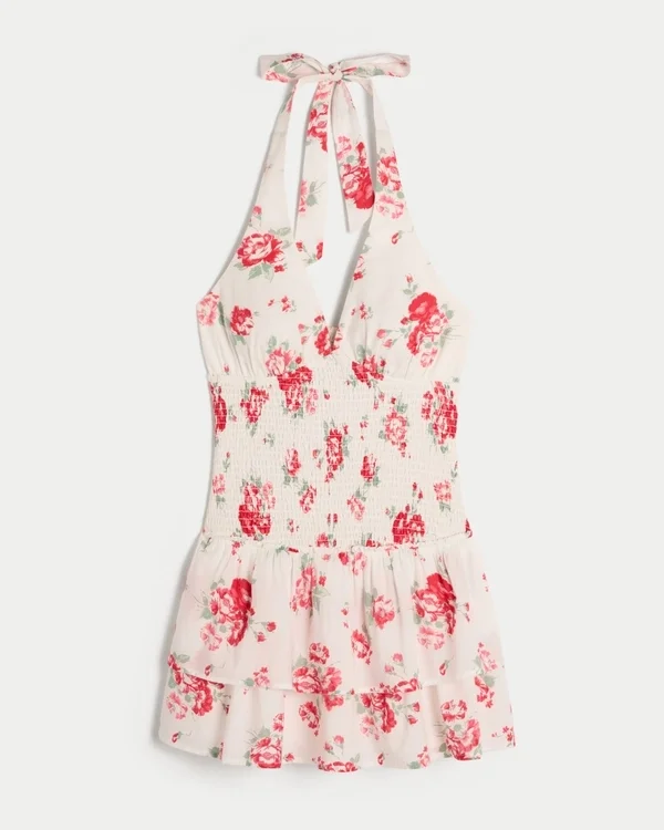 Double-Tier Smocked Halter Skort Dress Double-Tier Smocked Halter Skort Dress