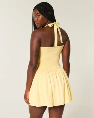 Drop Waist Halter Mini Dress
