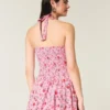 Drop Waist Halter Mini Dress
