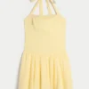 Drop Waist Halter Mini Dress