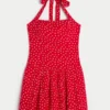 Drop-Waist Halter Mini Dress