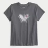 Easy Body-Skimming Butterfly Graphic Tee
