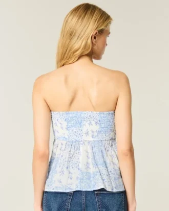 Easy Crochet-Style Fabric Mix Strapless Top