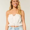 Easy Crop Strapless Lace Inset Tube Top