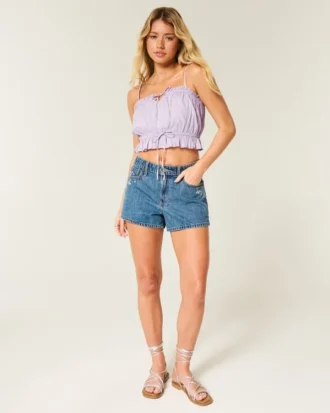 Easy Crop Strapless Lace Inset Tube Top