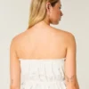 Easy Crop Strapless Lace Inset Tube Top