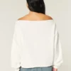 Easy Double Off-the-Shoulder Miami Graphic Sweatshirt Easy Double Off-the-Shoulder Miami Graphic Sweatshirt