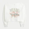 Easy Double Off-the-Shoulder Miami Graphic Sweatshirt Easy Double Off-the-Shoulder Miami Graphic Sweatshirt