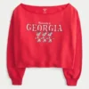 Easy Double Off-the-Shoulder University of Georgia Graphic Sweatshirt