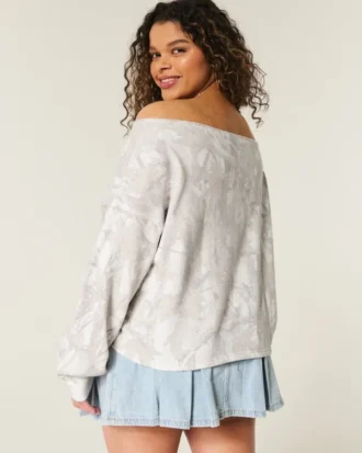 Easy Double Off-the-Shoulder University of Texas Graphic Sweatshirt