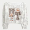 Easy Double Off-the-Shoulder University of Texas Graphic Sweatshirt