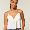 Easy Embroidered Shine Babydoll Top