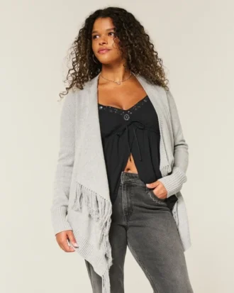 Easy Fringe No-Close Cardigan
