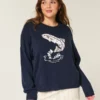 Easy Jumping Fish Graphic Crew Sweater