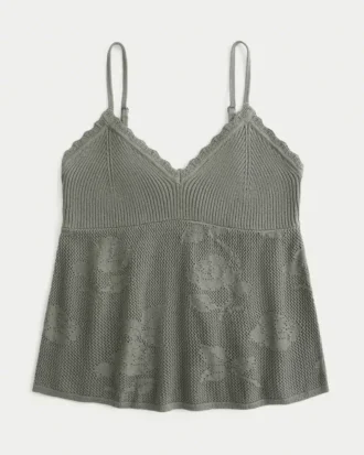 Easy Needlepoint-Style Halter Babydoll Cami