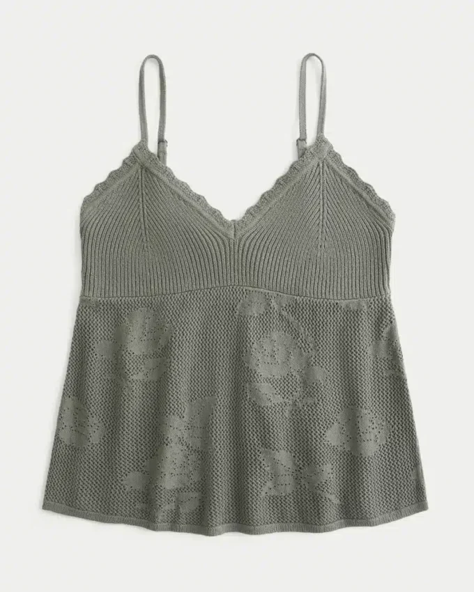 Easy Needlepoint-Style Halter Babydoll Cami