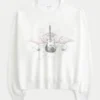 Easy New York Guitar Studded Graphic Crew Sweatshirt Easy New York Guitar Studded Graphic Crew Sweatshirt