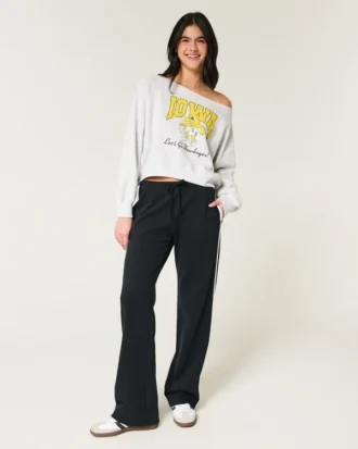 Easy Off-the-Shoulder Iowa Hawkeyes Graphic Sweatshirt