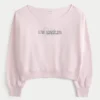 Easy Off-the-Shoulder Los Angeles Graphic Sweatshirt