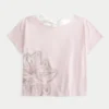 Easy Ribbon Tie-Back Floral Graphic Tee Easy Ribbon Tie-Back Floral Graphic Tee