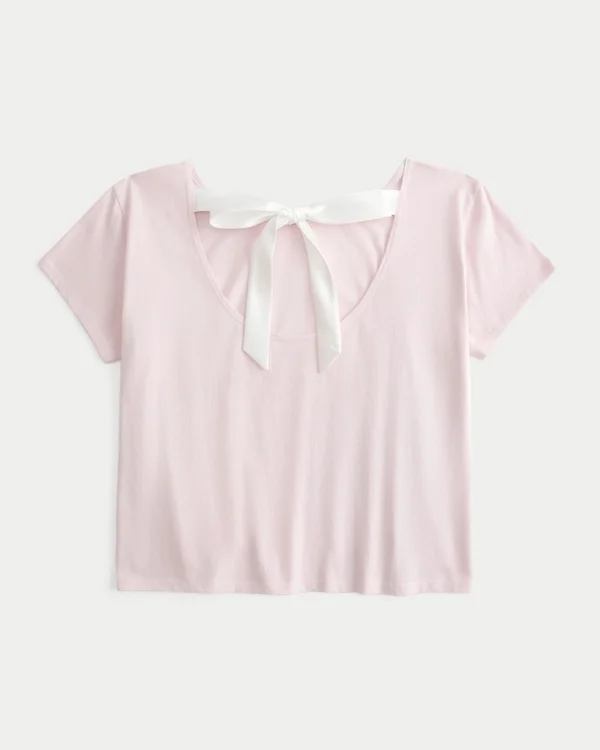 Easy Ribbon Tie-Back Floral Graphic Tee Easy Ribbon Tie-Back Floral Graphic Tee