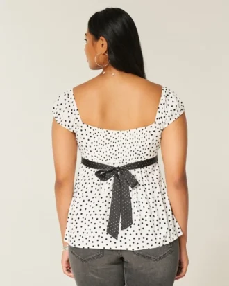 Easy Satin Tie Babydoll Top