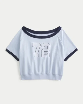Easy Short-Sleeve Terry Fleece Graphic Sweatshirt