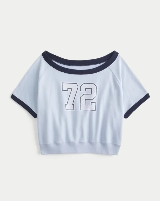Easy Short-Sleeve Terry Fleece Graphic Sweatshirt